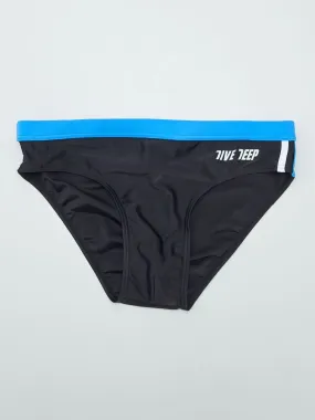 Bañador tipo slip liso - NEGRO