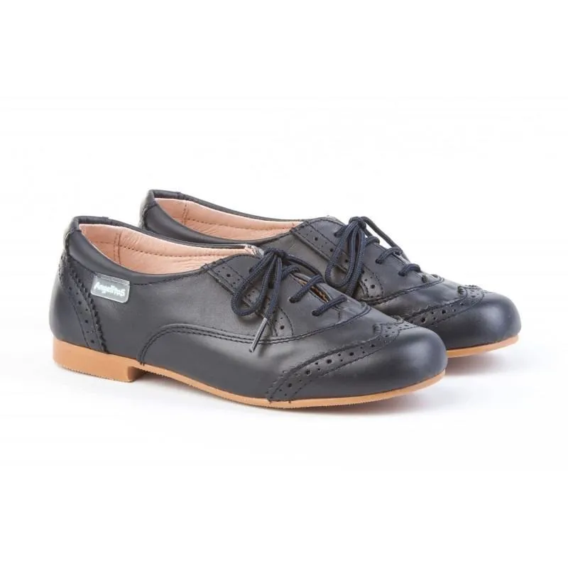 Blucher Niña Azul Marino Oxford Marca Angelitos