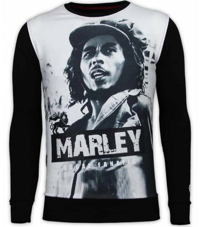 Bob Marley - Digital Rhinestone Sudaderas - Negro