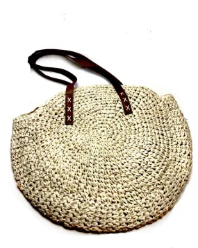 BOLSOS VERANIEGOS CON ORIGINAL FORMA REDONDA EN BEIGE