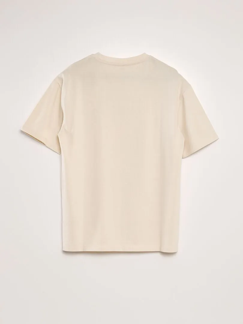 Camiseta de algodón lisa - BEIGE