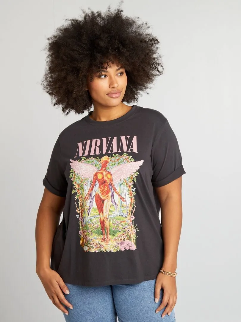 Camiseta de manga corta 'Nirvana' - GRIS