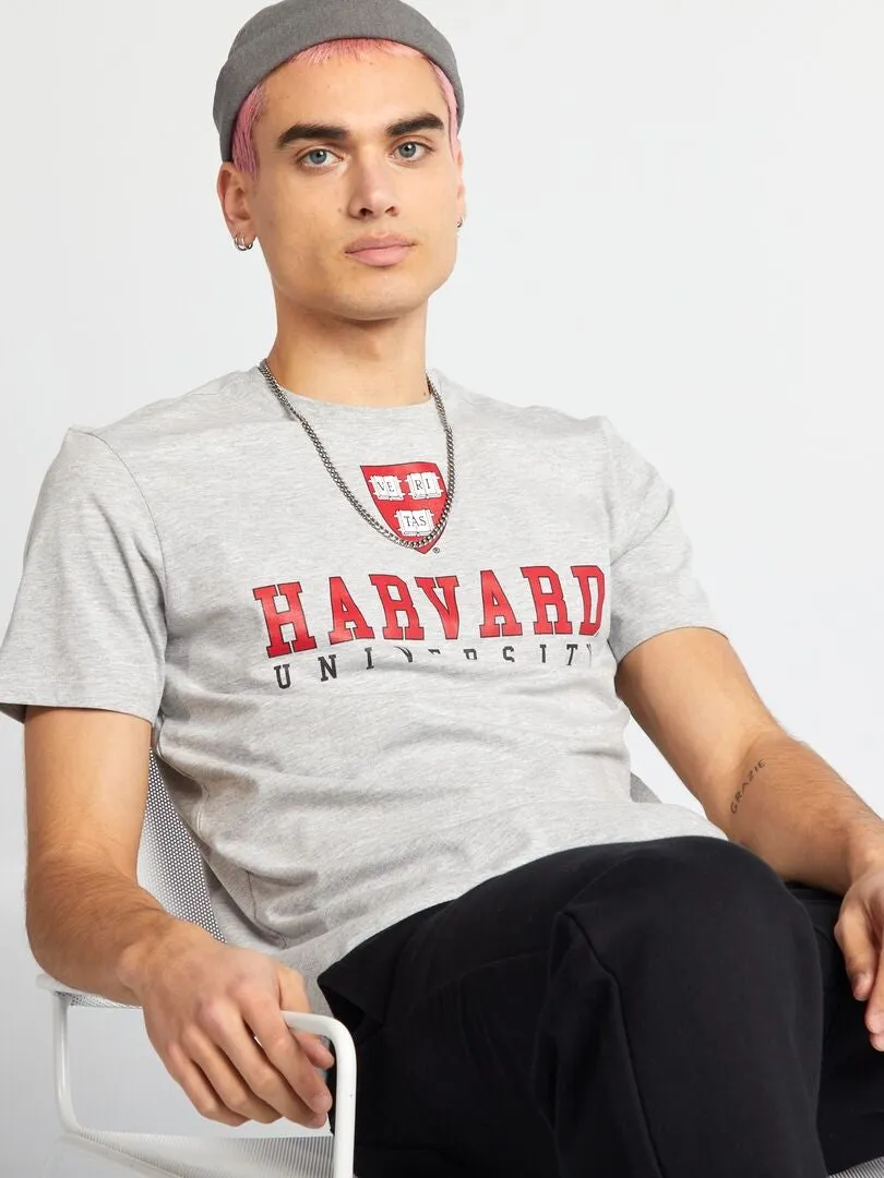 Camiseta estilo universitario 'Harvard' - GRIS