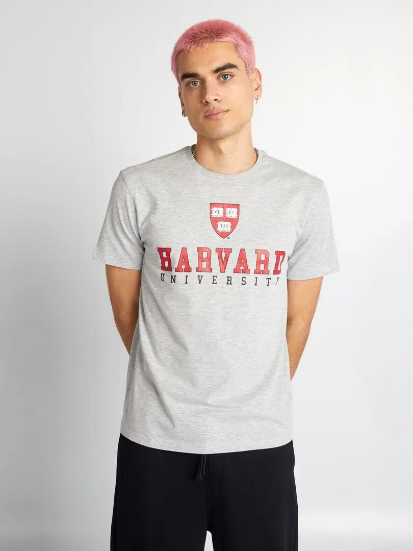 Camiseta estilo universitario 'Harvard' - GRIS