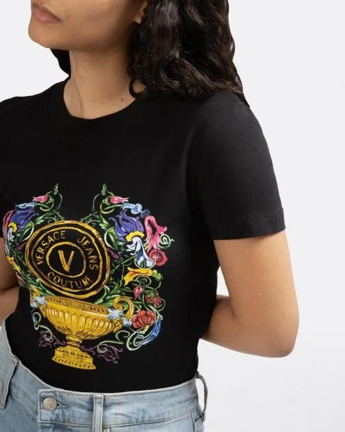 Camiseta Versace Jeans Couture 74HAHF01 Negro