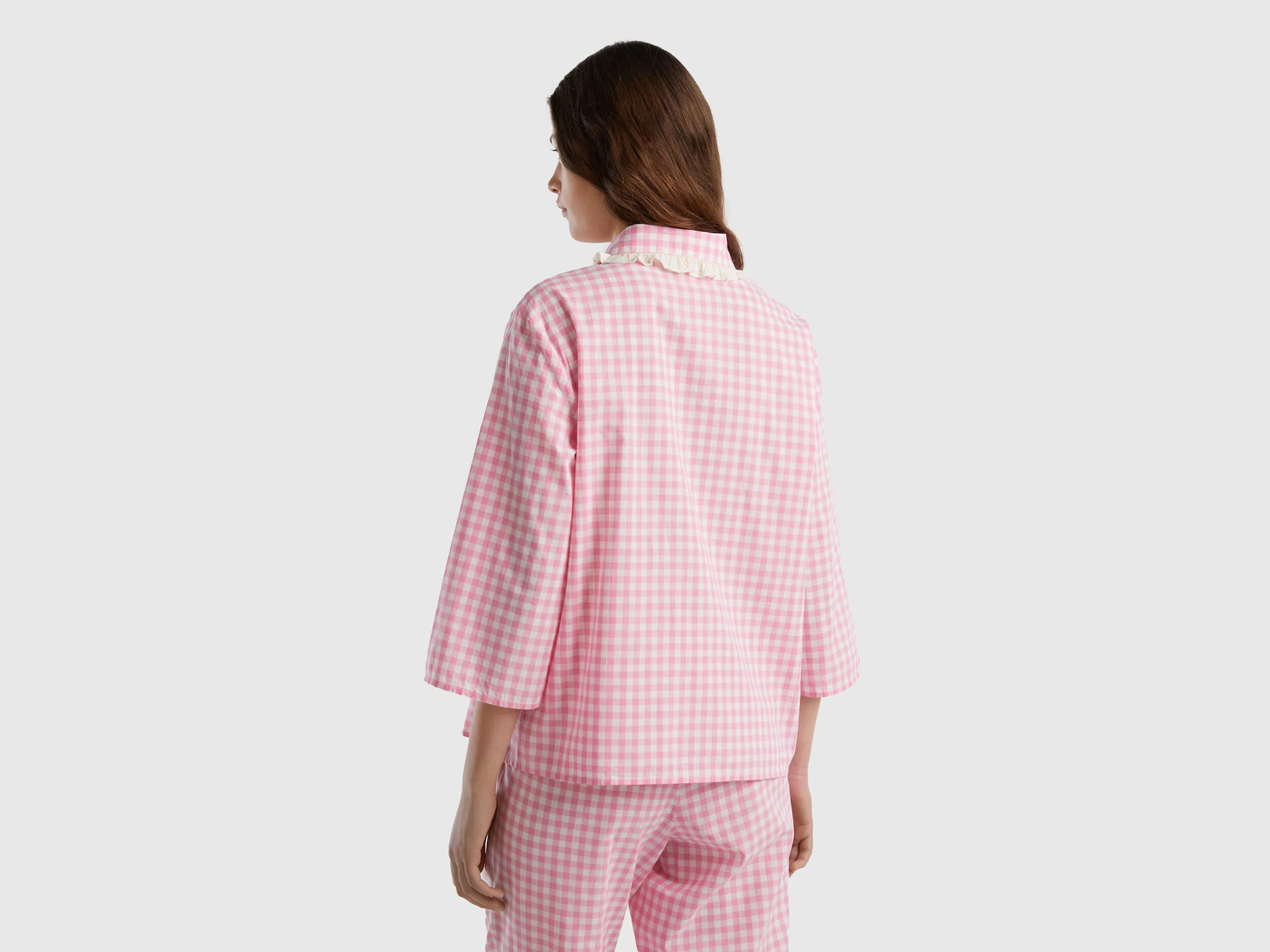 Chaqueta de pijama de cuadritos de Vichy