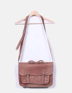 NoName Bolso satchel camel texturizado