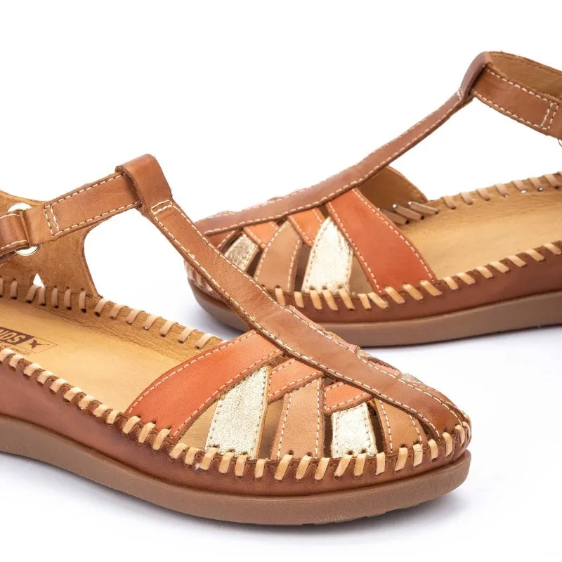 PIKOLINOS Cadaques W8K-0705C1 Nata y brandy Sandalia casual mujer