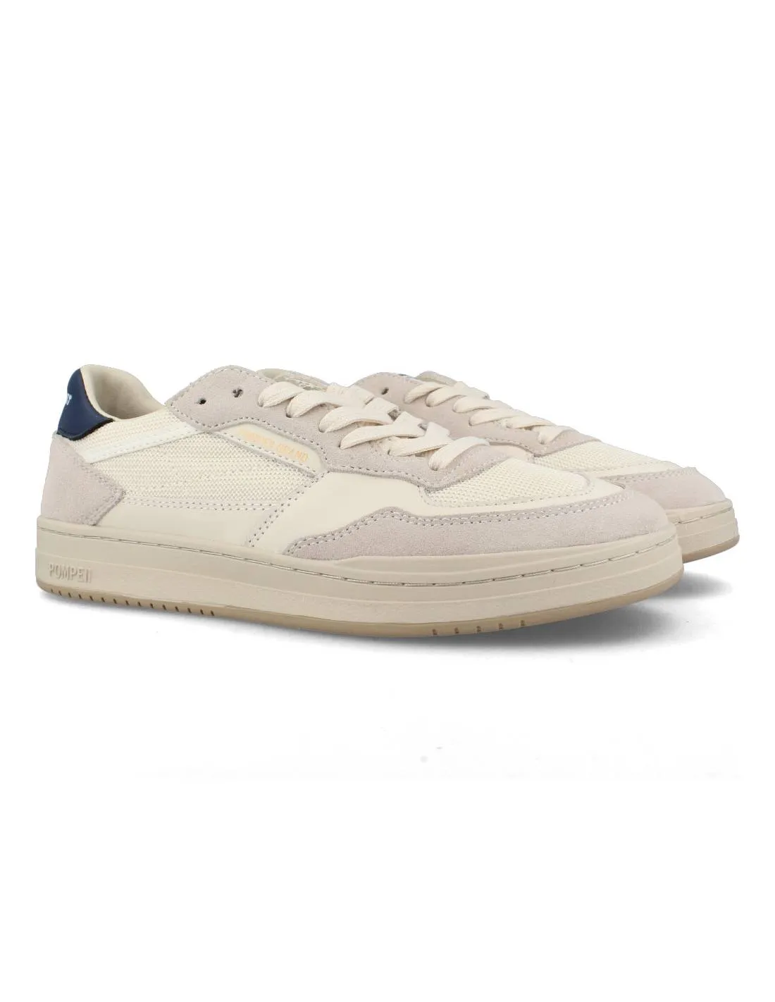 Pompeii - Zapatilla Casual Elan Leather Ecru Nylon Navy Beige