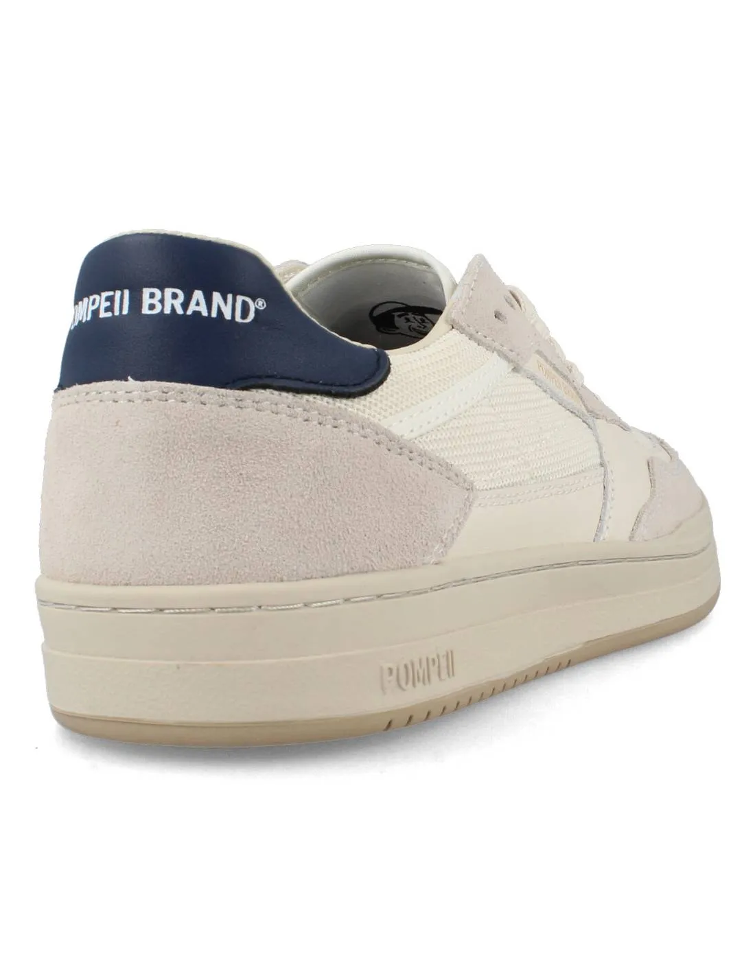 Pompeii - Zapatilla Casual Elan Leather Ecru Nylon Navy Beige