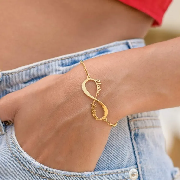 Pulseras personalizadas infinito plata de ley