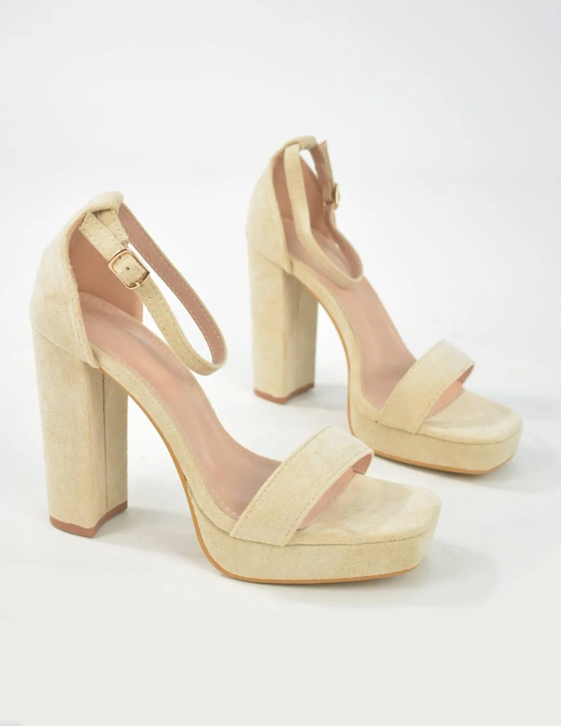 Sandalia beige de tacon | Trex Antelina