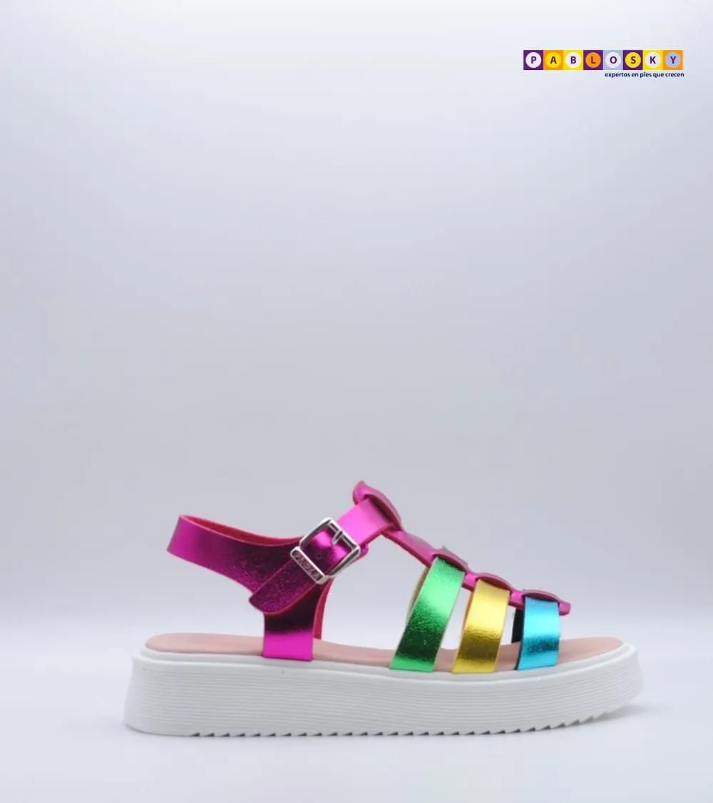 SANDALIA PLATAFORMA PABLOSKY HEBILLA TIRAS MULTICOLOR