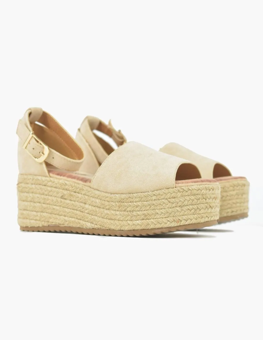 Sandalias beige de plataforma | Esparto