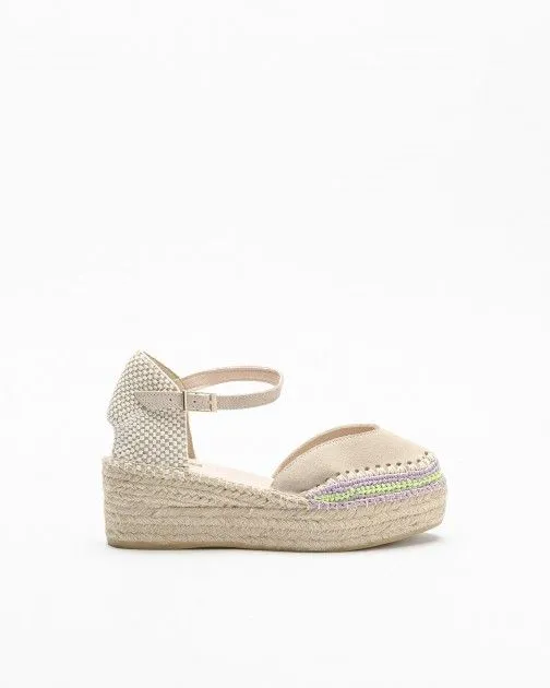 Sandalias con cuña PROF JAVA 97 Beige