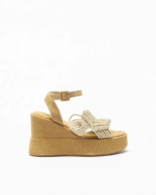 Sandalias con cuña PROF Lina Beige