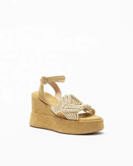 Sandalias con cuña PROF Lina Beige