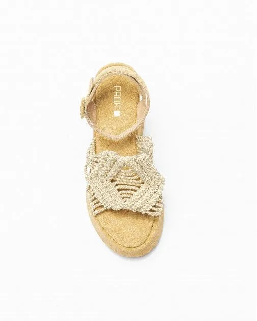 Sandalias con cuña PROF Lina Beige