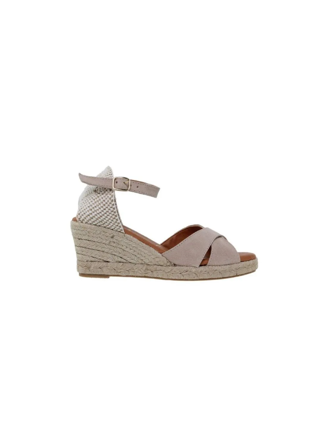 Sandalias mujer cuña piel