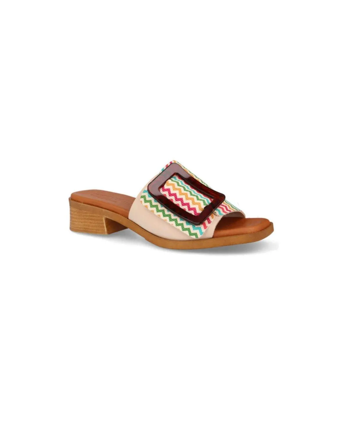 Sandalias mujer piel multicolor