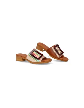 Sandalias mujer piel multicolor