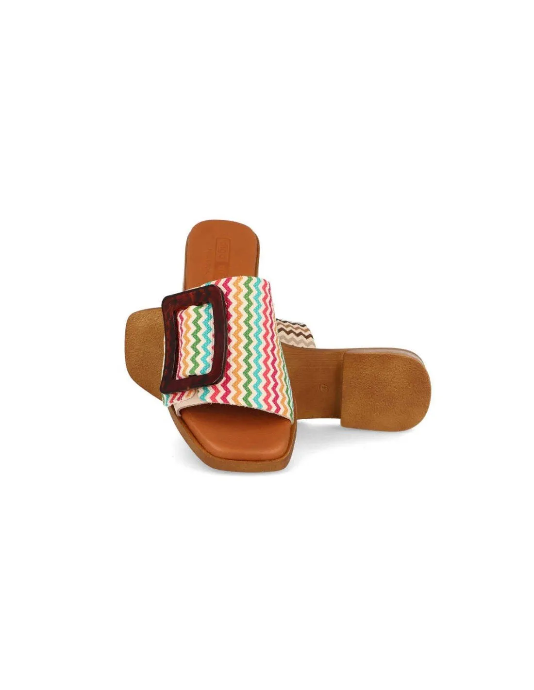 Sandalias mujer piel multicolor