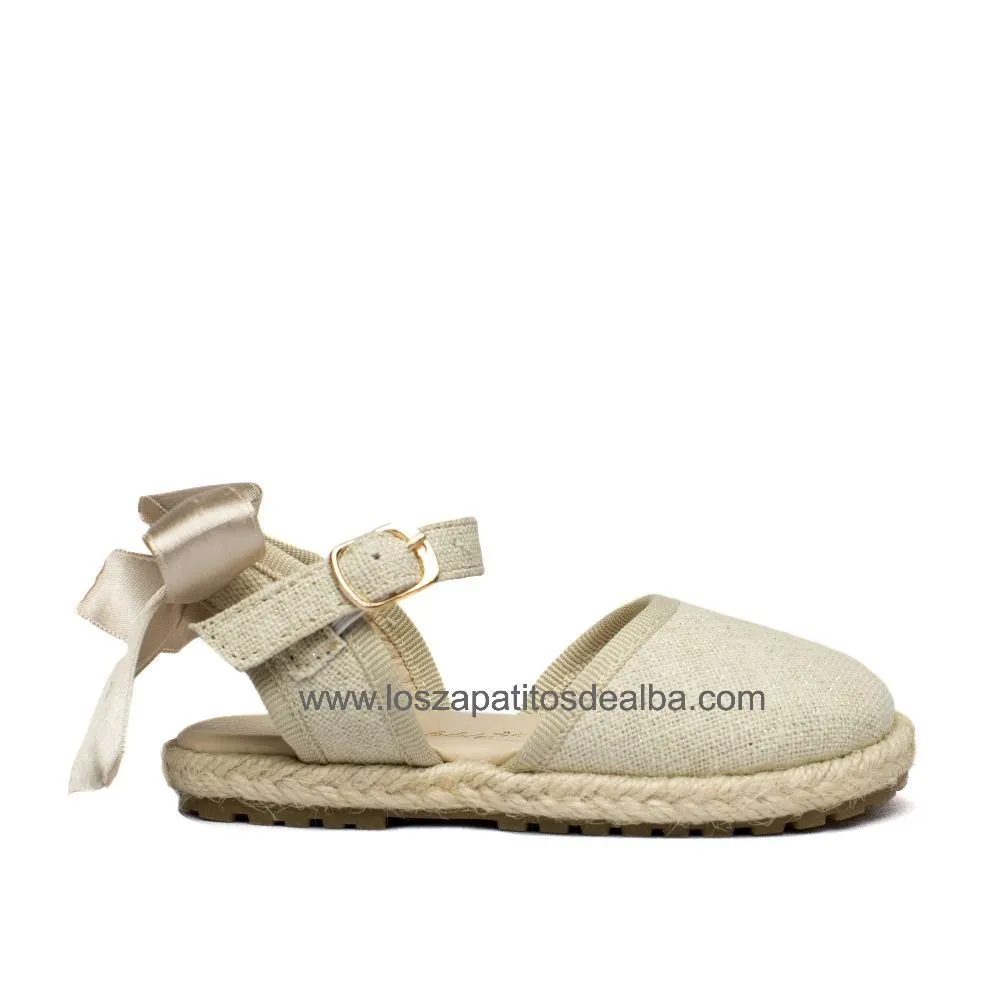 Sandalias Niña Beige Modelo Esparteñas Lazada