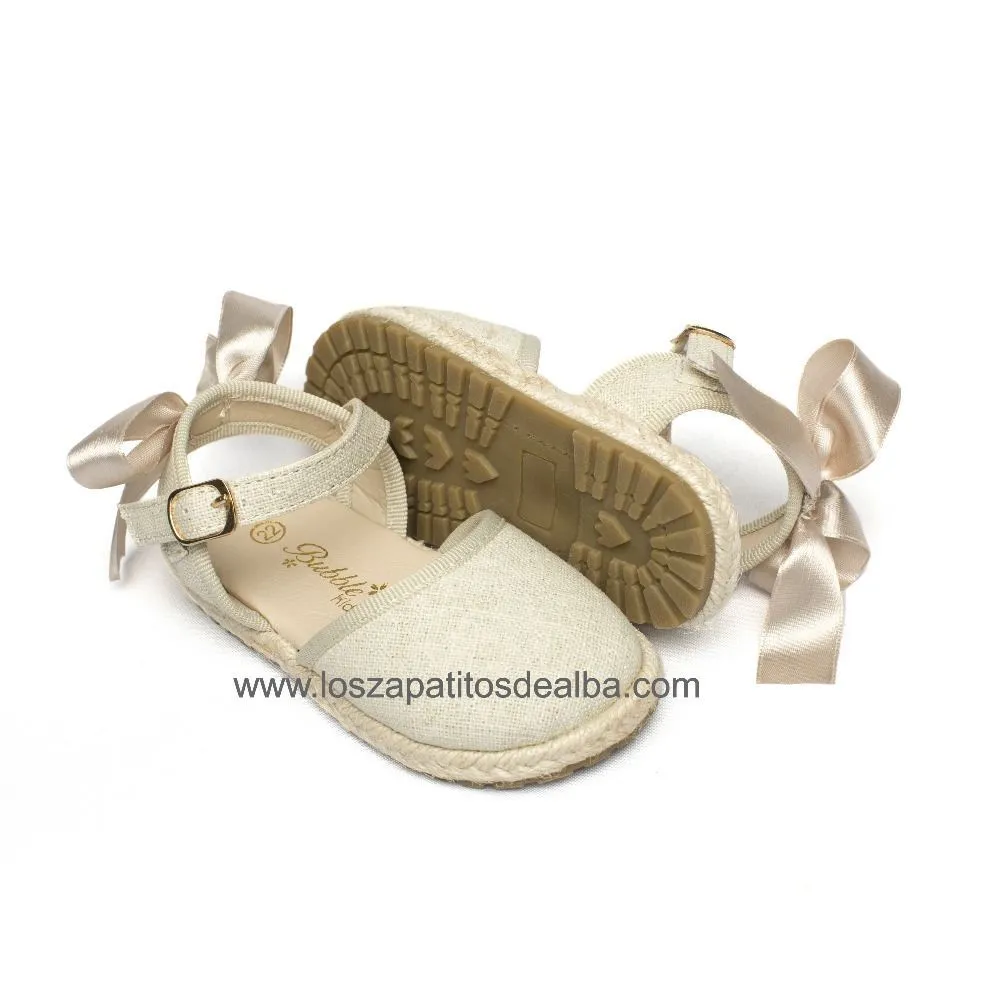 Sandalias Niña Beige Modelo Esparteñas Lazada