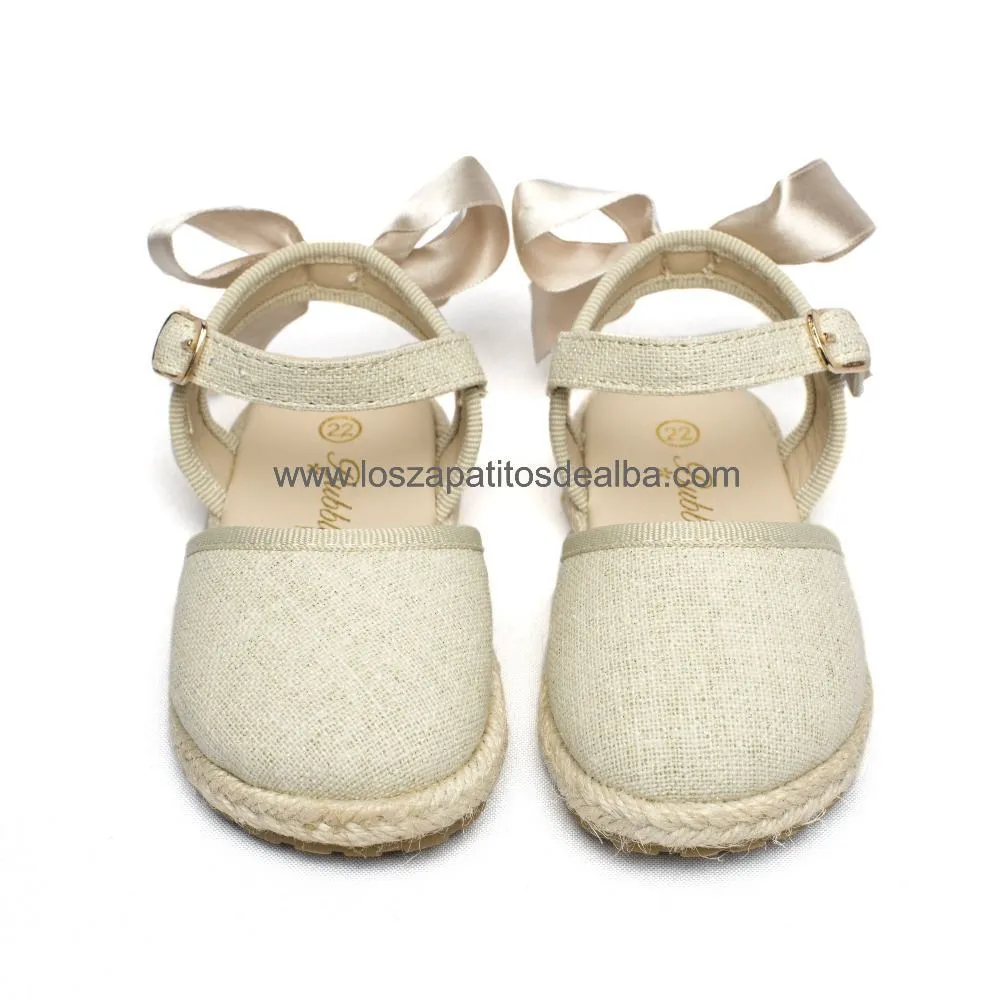 Sandalias Niña Beige Modelo Esparteñas Lazada