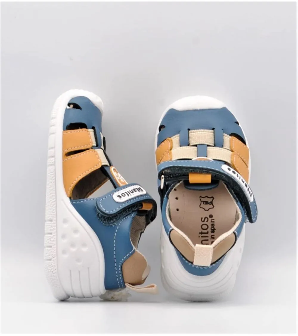 SANDALIAS TITANITOS LUCCA JEANS Y MOSTAZA LAVABLES