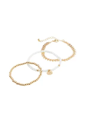 Set de pulseras (3 piezas) oro metálico