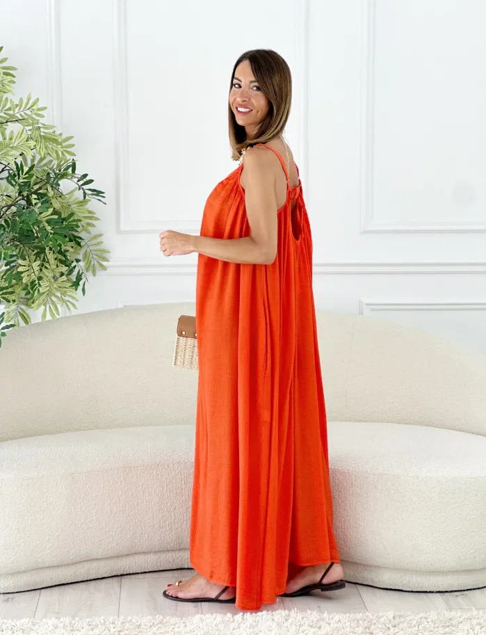 Vestido Pompeya coral