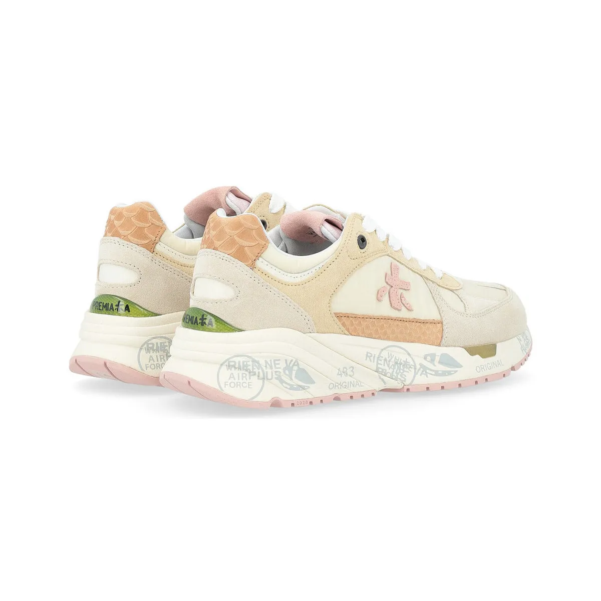 Zapatilla  Beige y rosa