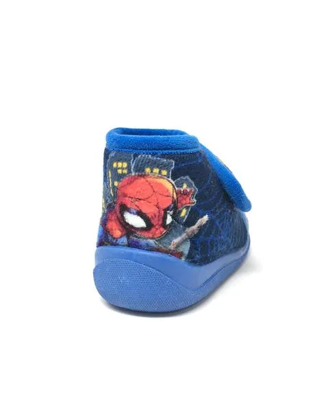 zapatilla de casa azul con velcro