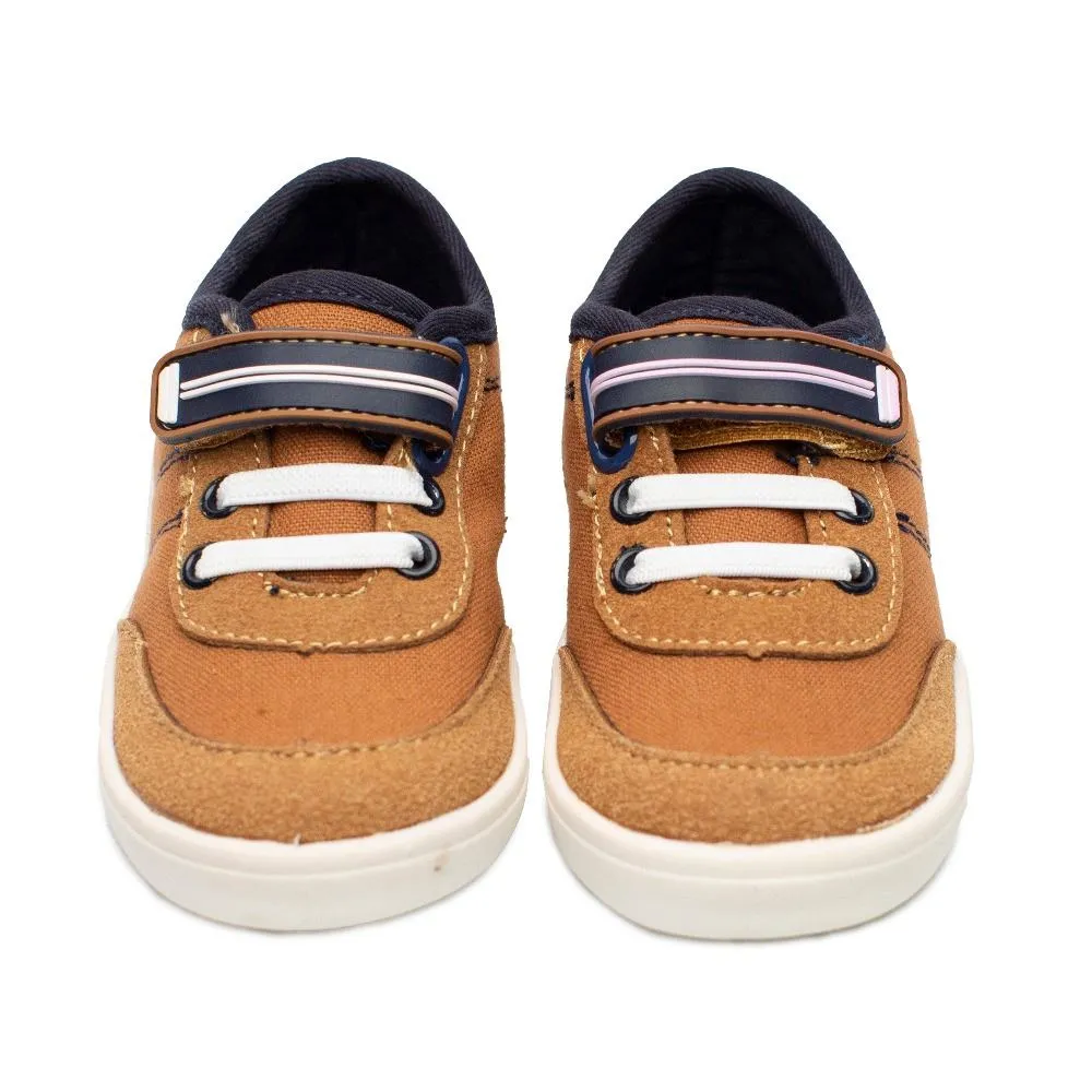 Zapatillas Niño Camel Con Velcro