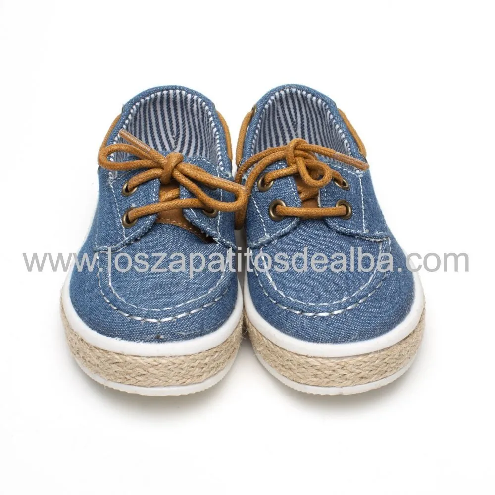 Zapatillas Niño Lona Azul Vaquera Modelo Nauticos