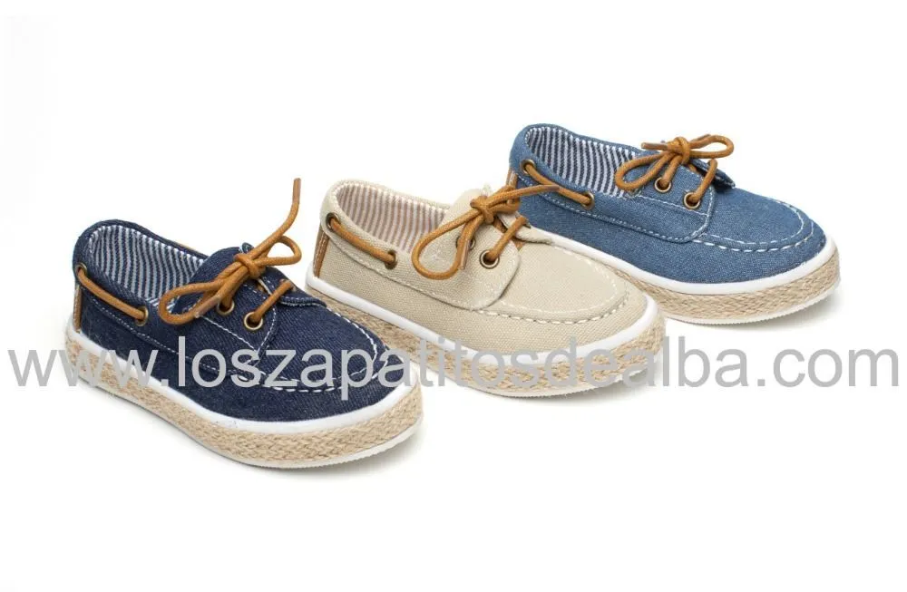 Zapatillas Niño Lona Azul Vaquera Modelo Nauticos