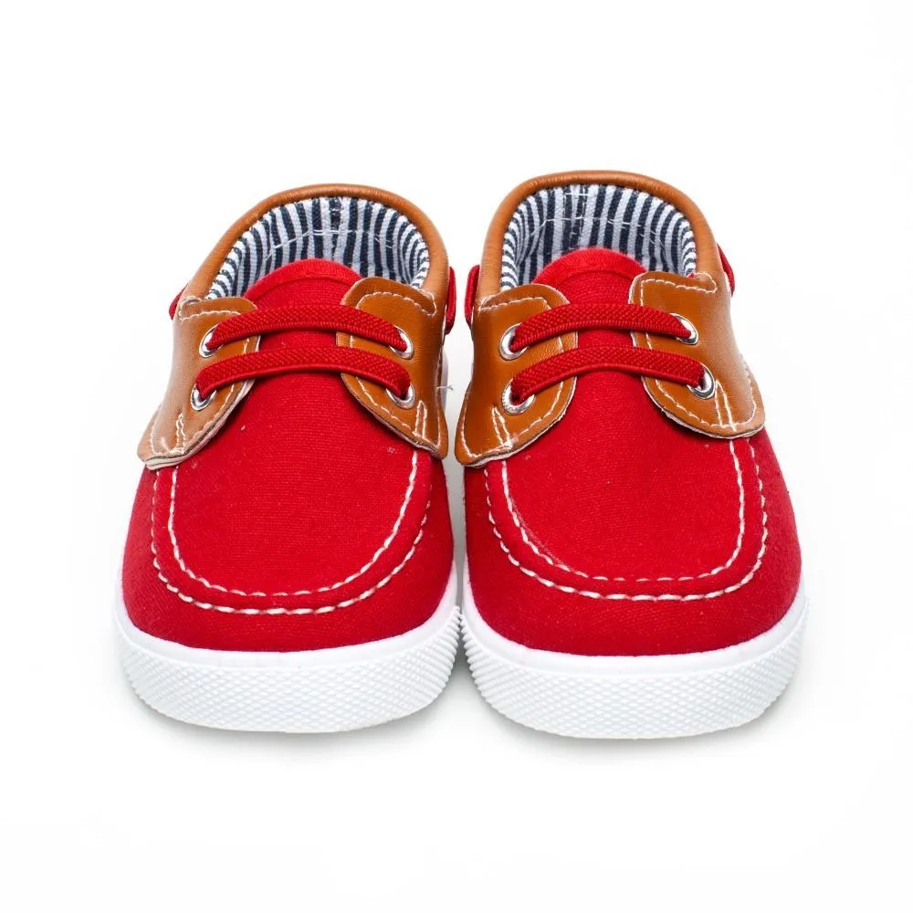 Zapatillas Niño Lona roja modelo Náutico