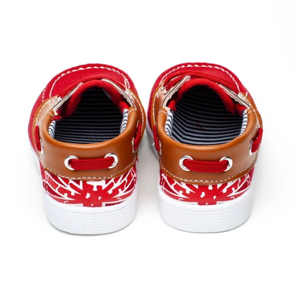 Zapatillas Niño Lona roja modelo Náutico