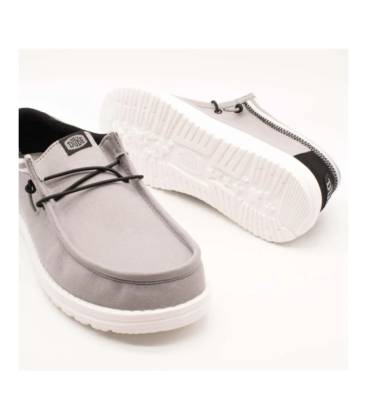 Zapato bicolor Hey Dude en gris perla