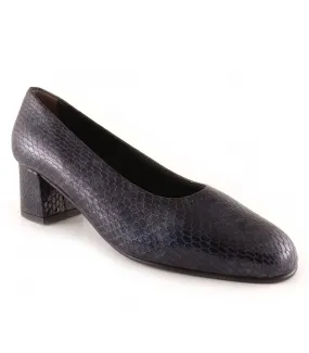 Zapatos para mujer en piel grabado serpiente azul